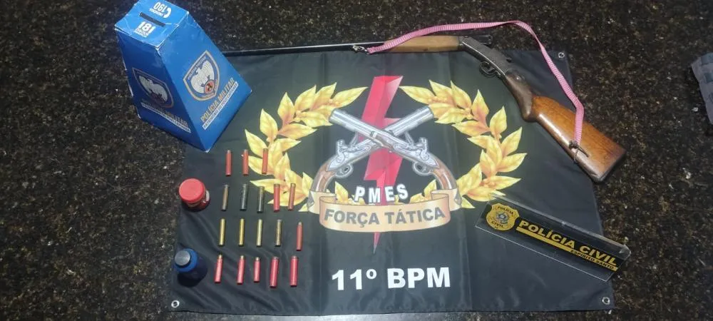 Operação sentinela resulta em apreensão de armas e munições em Águia Branca-ES