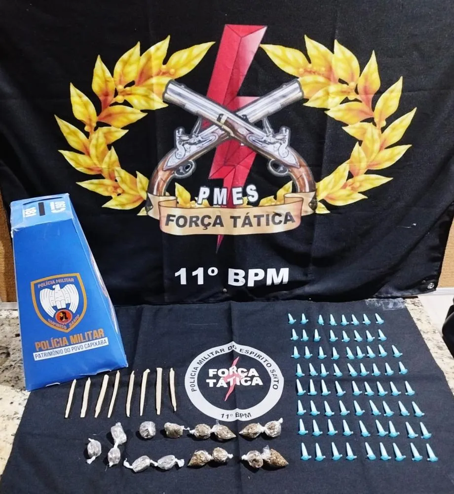 PM Apreende 70 Pinos de Cocaína e Demais Drogas em Barra de São Francisco-ES