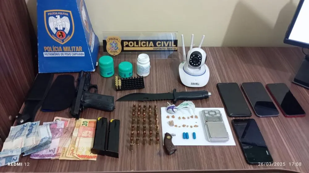 Operação Policial em Ecoporanga-ES Resulta em Prisão e Apreensão de Arma, Drogas e Munições