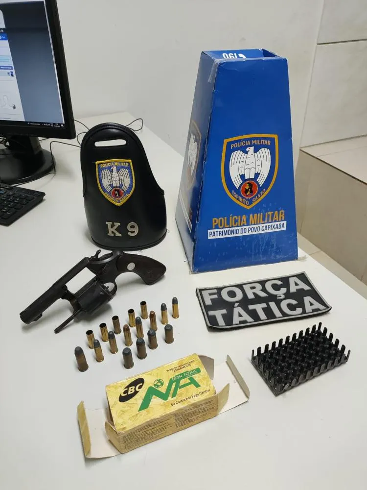 Força Tática e K9 do 11º BPM Apreendem Arma e Munições Após Denúncia de Disparos em Barras de São Francisco-ES
