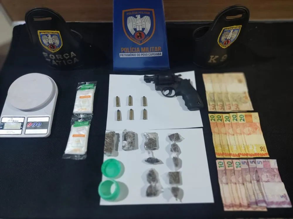 Força Tática e K9 do 11º BPM Apreendem Arma, Drogas e Dinheiro com Menores e Maior em Barra de São Francisco-ES