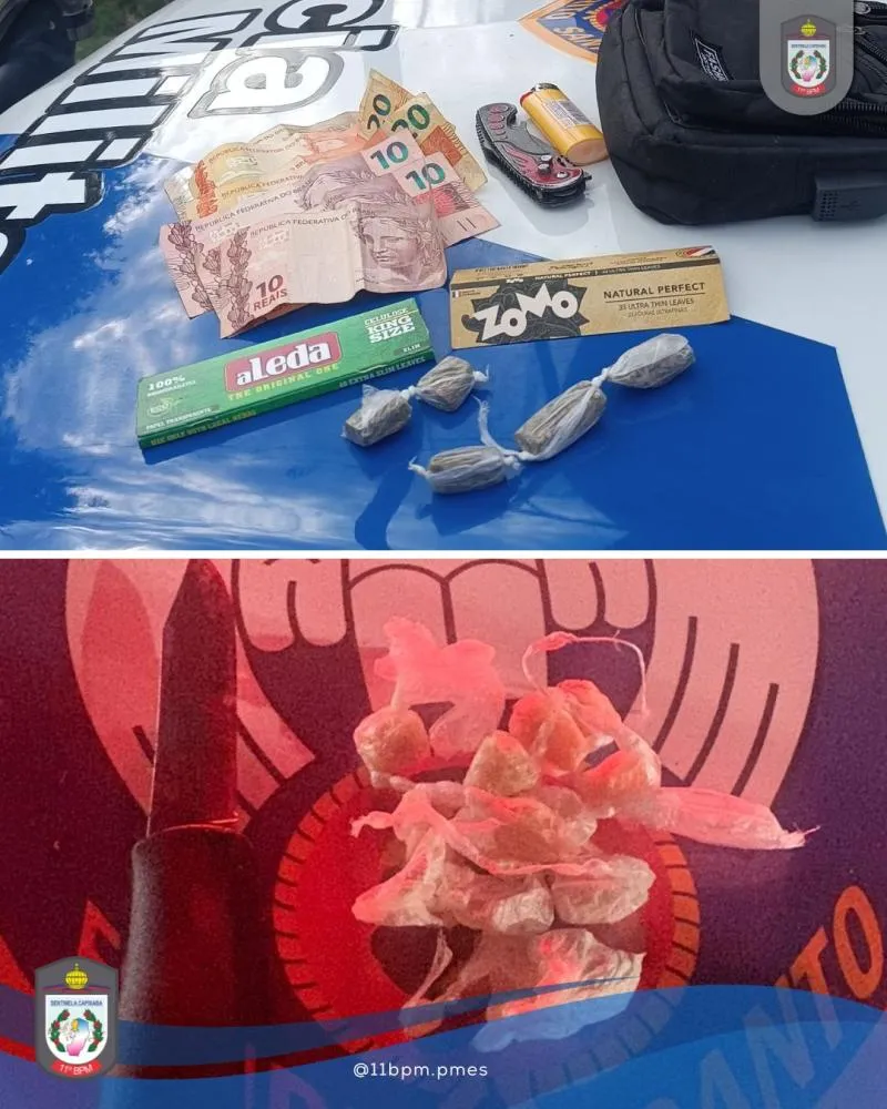 POLICIAIS DO 11º BPM APREENDEM DROGAS EM DUAS OCORRÊNCIAS EM BARRA DE SÃO FRANCISCO E ÁGUIA BRANCA