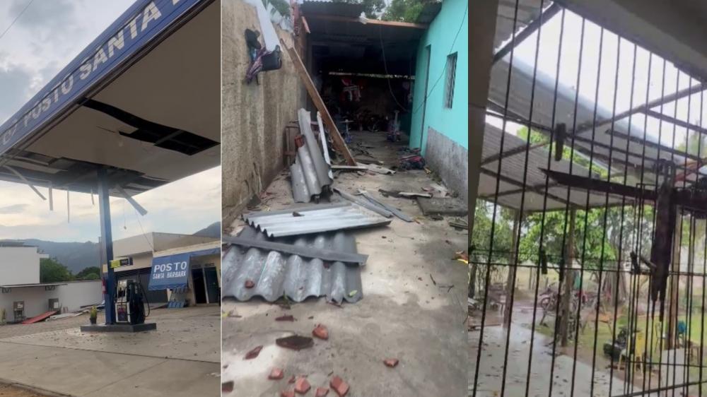 VENTANIA ATINGE CUPARAQUE-MG E DESTRÓI VÁRIAS CASAS E COMÉRCIOS